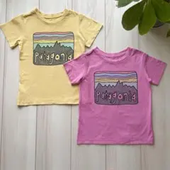 Patagonia Tシャツ 3T 2枚セット ピンク＆イエローのサムネイル