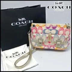 【COACH】　ポピードリーム 2way マルチカラー×レザー ショルダーバッグ