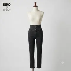 ヘザー　iSKOハイウエストスキニーデニムパンツ ストレッチ ブラック系 XS