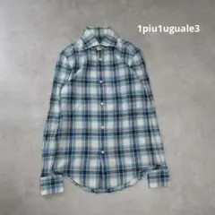 1piu1uguale3 / コットン チェック シャツ 長袖 トップス ブルー
