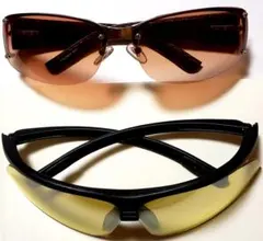 ⭐最安値⭐ブラウン系サングラス＆イエロー系スポーツサングラス２点まとめ割商品！