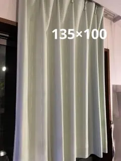 薄い緑色 ストライプ プリーツカーテン