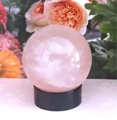 ★1個●ローズクォーツ 丸玉30mm●天然石置石・置物・（現物NO.6）
