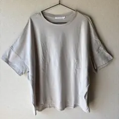 【AMERICAN HOLIC】オーバーサイズ カットソー L グレーベージュ
