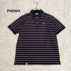 【phenix】フェニックス　ゴルフウェア　ポロシャツ　ボーダー　メンズ　Mのサムネイル