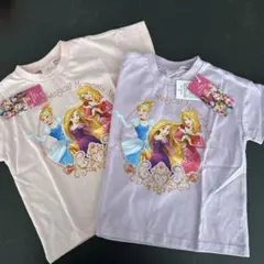 【新品未使用】シンデレラ・ラプンツェルＴシャツ 90サイズ 2枚セット