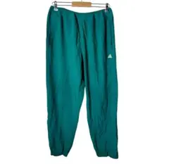 90s adidas ナイロンパンツ ワイド グリーン　古着