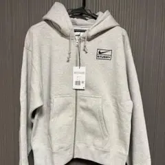 STUSSY × NIKE コラボ フルジップフリースパーカー グレーXS