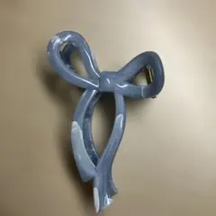 リボン型水色 ヘアクリップ