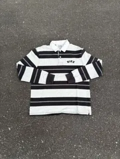 00s NIKE ラガーシャツ ボーダー 長袖ポロ 刺繍ロゴ Y2K 古着 XL