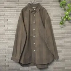 【GU】ジーユー ブロードオーバーサイズシャツ チェック柄 長袖 Sサイズ 茶