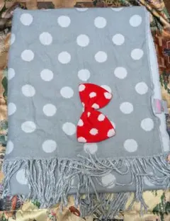 ディズニー ミニー 水玉グレー ストール