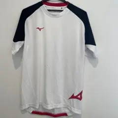 MIZUNO スポーツシャツ ホワイト ネイビー レッド XL