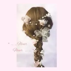 大人可愛いくすみピンクの髪飾り 結婚式 成人式 卒業式 和装 浴衣 袴にも♡