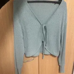 ミントグリーン　長袖　カーディガン