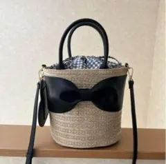 新品　青木美沙子2WAY リボンバッグ かごバッグクロミマイメロしまむら