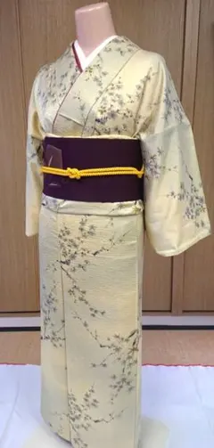 【期間限定】希少!!【正絹 小紋】着物 墨絵のようなデザイン　エレガント