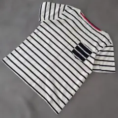 b3966 BEAMS【S】ボーダー 半袖 Tシャツ ポケット付き ホワイトのサムネイル
