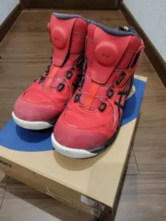ASICS 安全靴 BOAシステム レッド ハイカット - メルカリ
