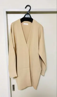 【新品】And Couture ミラノリブニット　ロングカーディガン ベージュのサムネイル