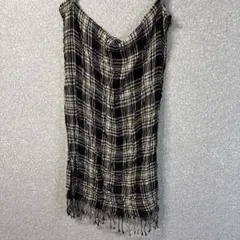 黒と白のチェック柄ストール