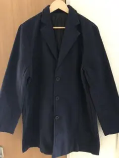 チェスターコート ロングコート ネイビー