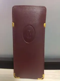 Cartier メガネケース ボルドー ゴールド金具 - メルカリ
