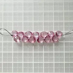 ピンクドロップ型アクリルビーズ 12個セット