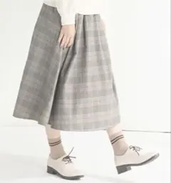 Honeys ハニーズレディースMサイズ　グレーチェック柄 フレアスカート