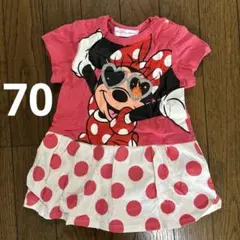 ミニーマウス　ワンピース風ロンパース 70 女の子