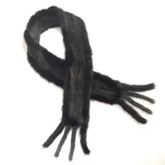 【美品】ミンクファー　マフラー　コサージュ　フリンジデザイン　リアルファー　毛皮