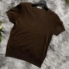 STYLE ME✨スタイルミー (M) Vネック ニット カットソー ブラウン茶のサムネイル