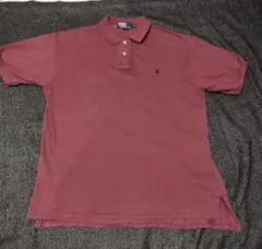 【USA製】Polo by Ralph Lauren バーガンディポロシャツＬ