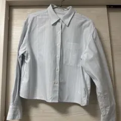 UNIQLO JW ANDERSON 水色 ストライプ 長袖シャツ Mサイズ