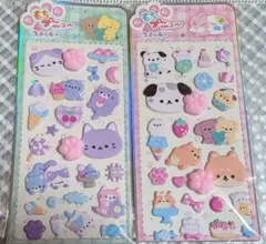 肉球ぷにぷに❤︎.*可愛い猫と犬のステッカー[2シートセット✶⋆.˚]海外製