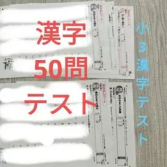 小3 漢字テスト漢字50問テスト見なおシート　カラーテスト