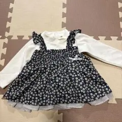 フラワープリント長袖カットソー　チュニック