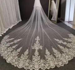 ホワイトレースウェディングベール