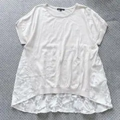 23区　バック花柄シフォンサマーニット　オンワード樫山　L相当　m596のサムネイル
