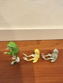 整列 前ならえ アマガエル（小さく前ならえ） ＆かえるフィギュア　３個セット