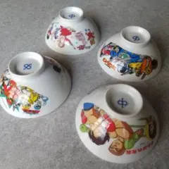 【新品未使用品】昭和レトロ＊子供ごはん茶碗おまとめセット４点