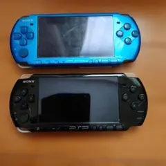 SONY PSP 本体 青と黒２台セット　ジャンク品　ソフト付き