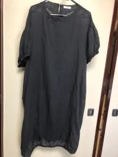 綿ワンピースチュニック　夏　黒　スタジオクリップ