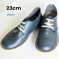 やさしい靴工房Belle&Sofa レースアップシューズ3E 23 紺2WAY