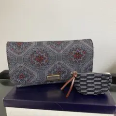 【新品未使用】和装用　花柄 クラッチバッグ 久留米かすり小銭入れ