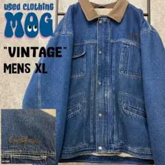 《US古着》ヴィンテージ Gジャン/デニムジャケット 刺繍ロゴ 中綿 メンズXL