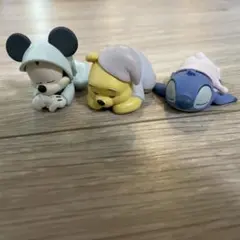 まだねむたい　ミッキー プーさん スティッチ フィギュアセット