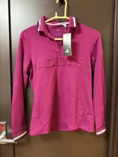 adidas 立体ロゴ 長袖ポロ　ゴルフ