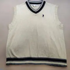 U.S.POLO ASSN クリーム色 Vネック ノースリーブベスト