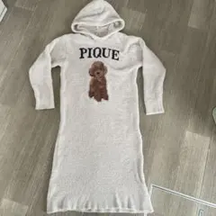 ジエラートピケ フード付きルームウェア 犬刺繍